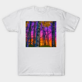 A Vibrant sunset thru the trees. T-Shirt